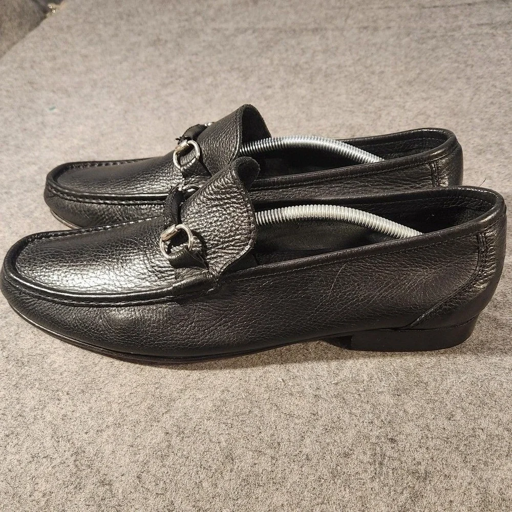 Sandro Moscoloni Leather Monk Strap Loafers Shoes Mens Size 13 Black Dress Spain